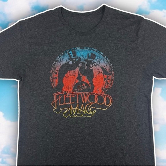 NEXT LEVEL Retro Style Fleetwood Mac Penguin Graphic Band Tee Festival Concert - Picture 1 of 9